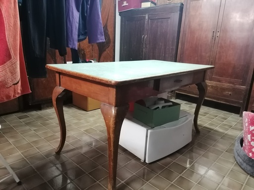 [RIF.349] Tavolo da cucina in legno e formica verde 1960 