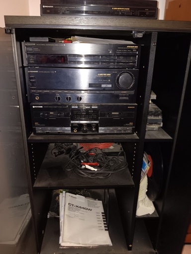 [RIF.387] Impianto Stereo Pioneer anni (80)componibile completo di mobiletto è casse 